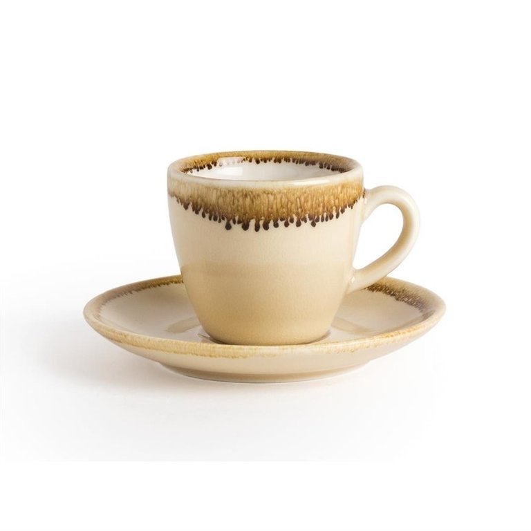 6 Olympia Kiln sandstone porcelain coffee cups 85ml
