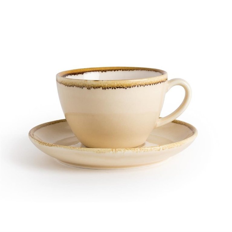 6 Olympia Kiln sandstone porcelain tea cups 340ml
