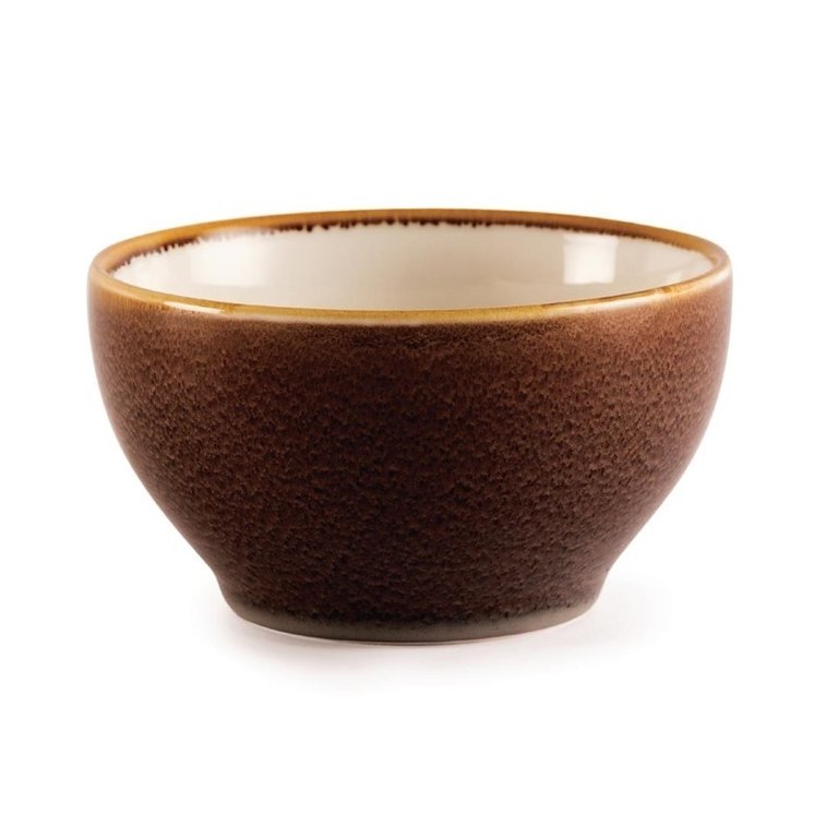 6 Olympia Kiln bark porcelain bowls Ø14cm 635ml