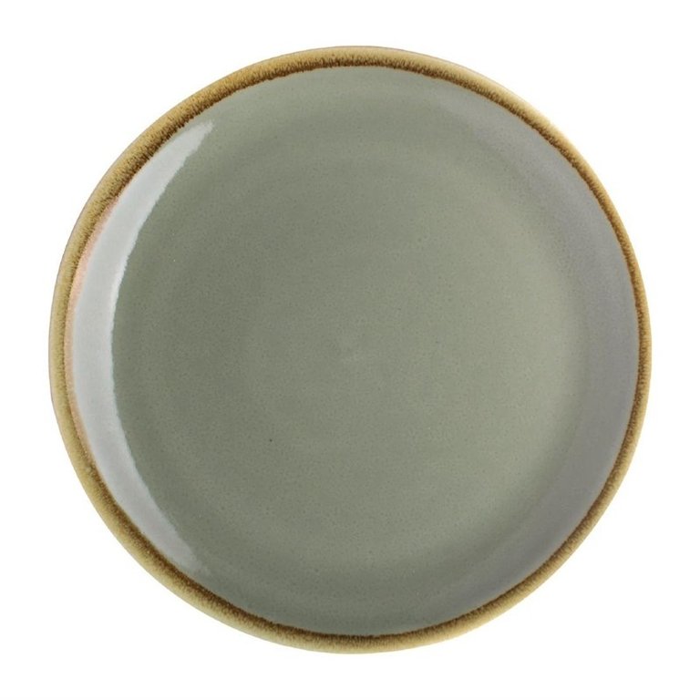 6 Olympia Kiln moss round porcelain plates 23 cm