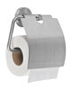 Stainless steel toilet paper holder with lid