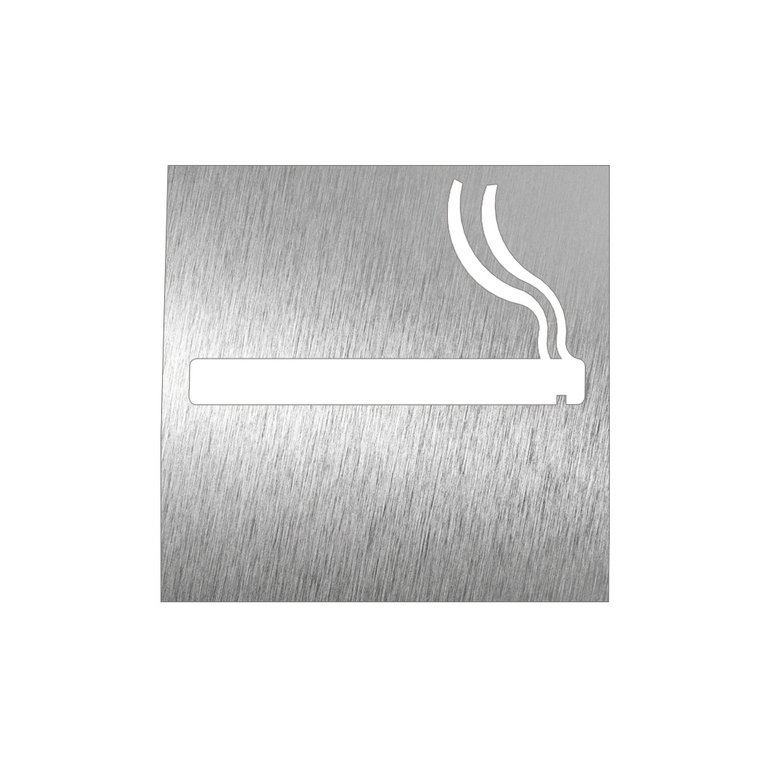 Name plate pictogram stainless steel smoking area