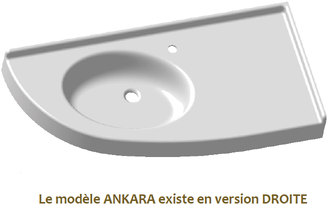 Plan vasque d'angle PMR Ankara 109cm