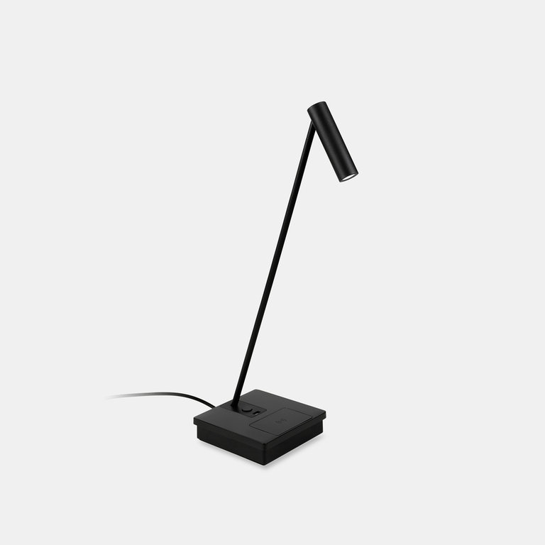Lampe à poser led noire Elamp avec Wireless charging