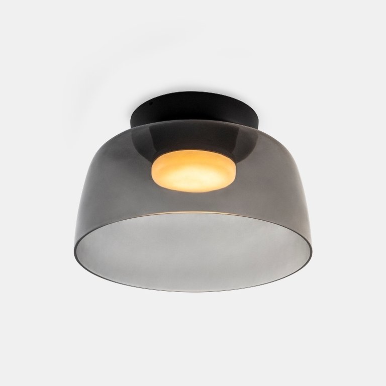 Levels dimmable LED smoked glass ceiling light Ø32cm