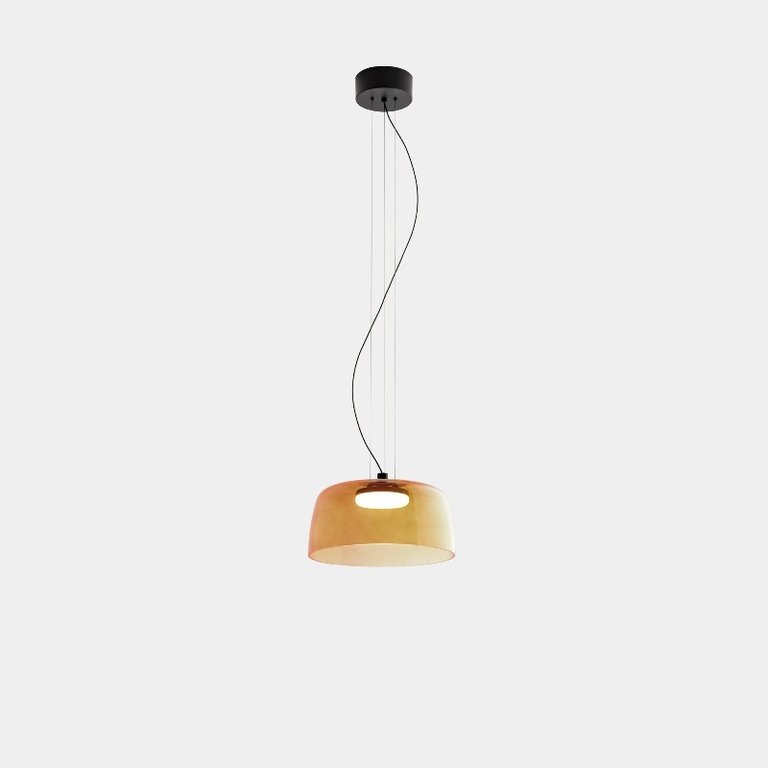 Levels dimmable LED amber glass pendant lamp Ø 32cm