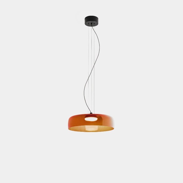 Levels dimmable LED amber glass hanging lamp Ø 42cm
