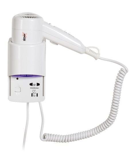 Basic wall-mounted hair dryer 1200W with shaver socket