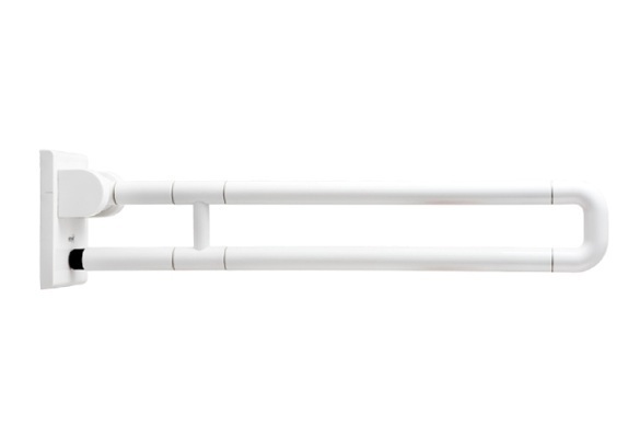 Barre d'appui PMR pliable inox et nylon blanc 60cm