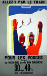 Poster  Vosges  Allez y par le Train  SNCF 1954  Bernard Villemot