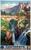 Affiche  Cauterets   le Pont d''Espagne  1937  E.Paul Champseix