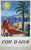 Affiche  Cote d'azur   SNCF   1949  Hervé Baille