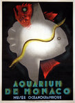 Poster  Riviera  Aquarium de Monaco   1926  Jean Carlu