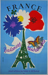 Poster France  Vacances  Heureuses  1951  Jean Colin
