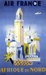 Poster  Afrique du Nord   Air France   1950   Villemot