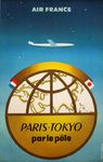 Affiche Toykyo Par le Pôle  Air France  1958  Escoffon