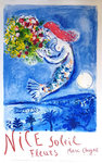 Affiche Chagall Marc  La Baie des Anges  Nice Soleil Fleurs  1961