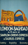 Affiche  London Baghdad  par Simplon Express 1931  Roger Broders