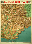 Poster  Dauphiné   Côte d'Azur    PLM   1928   J Dollfus Map