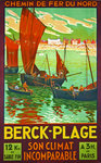 Poster  Berck  Plage   Chemin de Fer du Nord  1936  G  Landrieux