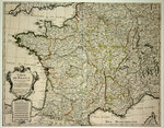 Affiche Carte  de France  Dressée pour le Roy  1721  Guillaume Delisle