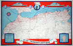 Affiche  Carte Compagnie Générale Transatlantique  1950  Afrique du Nord