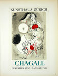 Affiche   Chagall  Kunsthaus  Zürich  1950 Les Maîtres de L'Ecole de Paris 1959