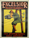 Affiche  Exelsior  1 er  Quotidien Illustré De Losques   1910