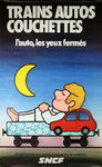 Affiche SNCF  1977  Trans Autos Couchettes  Pastre
