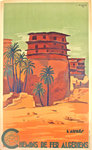 Affiche  L'Aures  Chemin de Fer Algeriens  L Koenig  1948