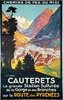 Affiche  Cauterets   Chemin de Fer du Midi     E Paul Champseix  Circa 1930