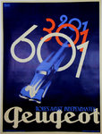 Affiche  Peugeot   601 301 201 Konlein J Roberts   Roues  Avant   Independantes  1934