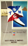 Affiche Societe Generale de Transports Maritimes   Margutte 1951