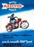 Affiche  Moto Mazoyer  Circa 1950