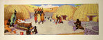 Original  Vintage Lithography  Poster  Midderigh  J J  1920 Daily Life in Africain Village