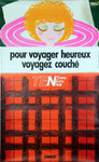 Affiche  SNCF  Pour Voyager Heureux Voyagez Couché  Eric  1975