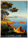 Affiche  PLM   La  Cote D'Azur   Charles Morel de Tanguy  1910