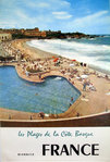 Poster   Biarritz  Les Plages de la Cote  1958