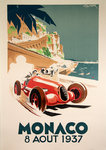 Affiche  Monaco  8 Aout 1937  Geo Ham  Reedition Lithographique