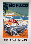 Affiche Monaco  11 et  13 Avril 1936  Geo Ham  Reedition Lithographique