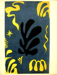 Lithography Matisse Henri Cut-Out Paper Yellow Blue and Black Composition  1954 XXe Century