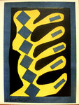 Lithographie Henri Matisse Cut-PapersComposition Welloy Blue and Black 1954 Art du XXe