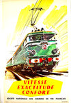 Affiche  SNCF  Vitesse Exactitude Confort   Brenet Albert   1960