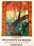 Affiche L'Europe et la Decouverte Du Monde  Estampe Ukino-e  Galerie des Beaux Arts Bordeaux    1955