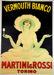 Affiche Martini et Rossi  Vermouth Bianco M Dudovich  Reedition 1960