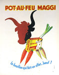 Poster   Pot au Feu  Maggi  Le Bouillon qui Fait un Effet Boeuf  1953