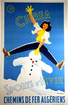 Poster  Chrea  Winter Sports  Algerian  Railways   F  Crespo   1947