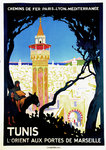 Affiche   Tunis  Roger  Broders  Chemin de Fer Paris Lyon Mediterannee   1920