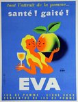 Affiche  Eva  Jus de Pomme   Even   Circa 1960