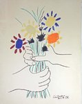 Lithographie  Picasso Le Bouquet  1958